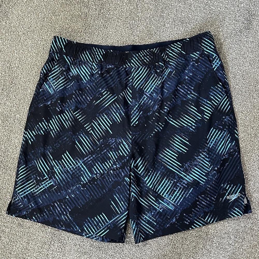 Speedo Men's Tech Volley Swim Shorts Trunks UPF 50+ Comfort Liner Navy Blue